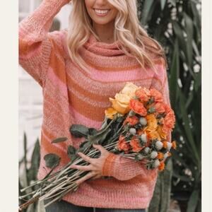 Aerie Retro Stripe Turtleneck Small Sweater